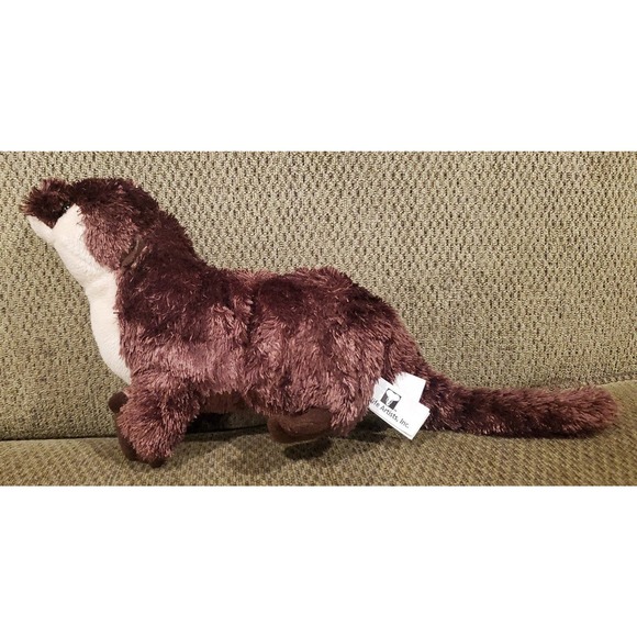 Small Realistic 2014 Wildlife Artists Inc. Stuffed Otter Plush Toy Zoo - Picture 3 of 11